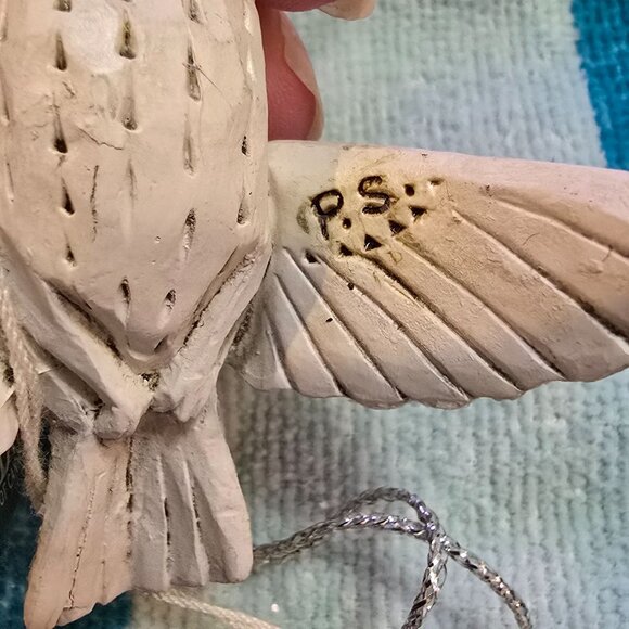 Winter White Santa Riding Woodland Owl Ornament Pam Schifferl Folk Art Midwest - Picture 6 of 12